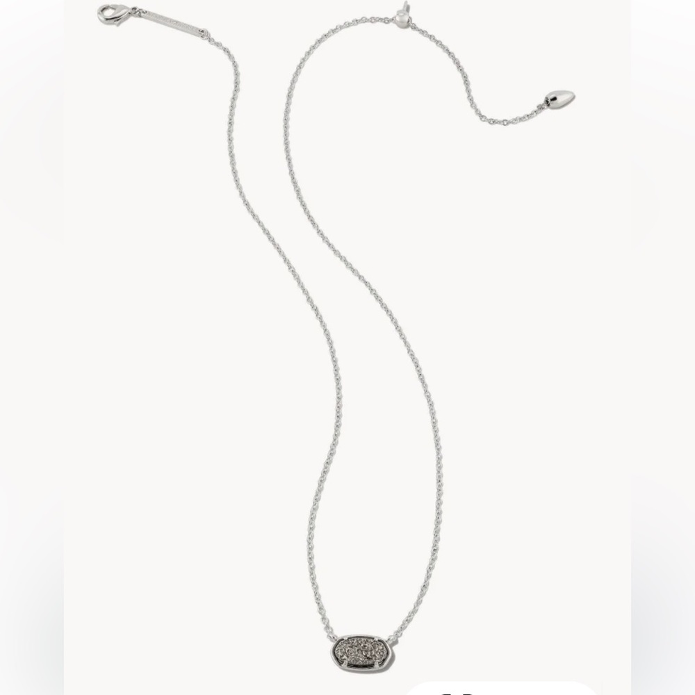 Kendra Scott Grayson Silver Pendant Necklace in Platinum Drusy
